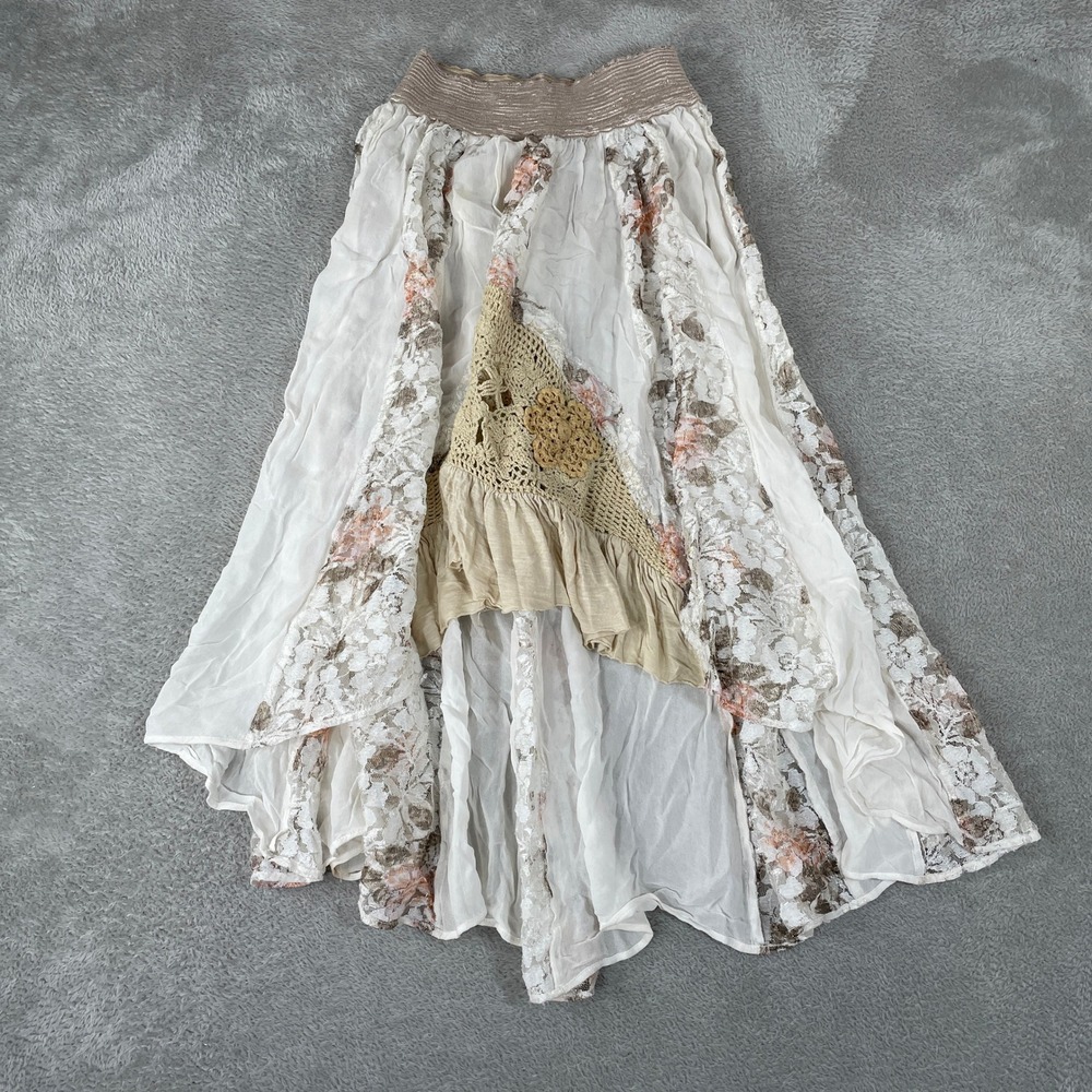 Free People New Romantics Skirt Womens Small Fairy Boho Patchwork Lace Crochet